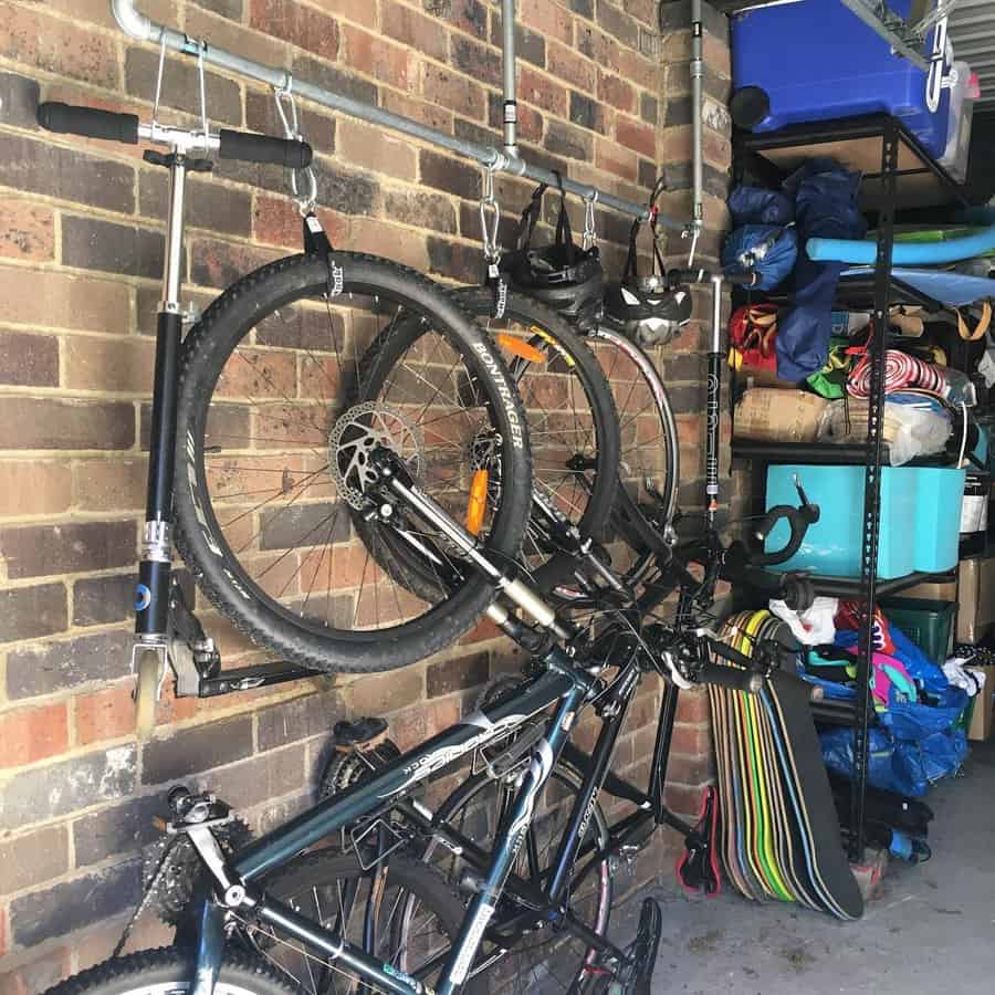 wall-mounted metal bike rack