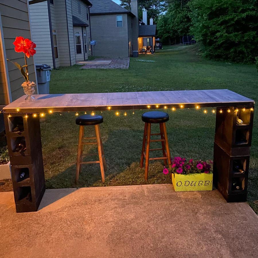 Cinder block bar table