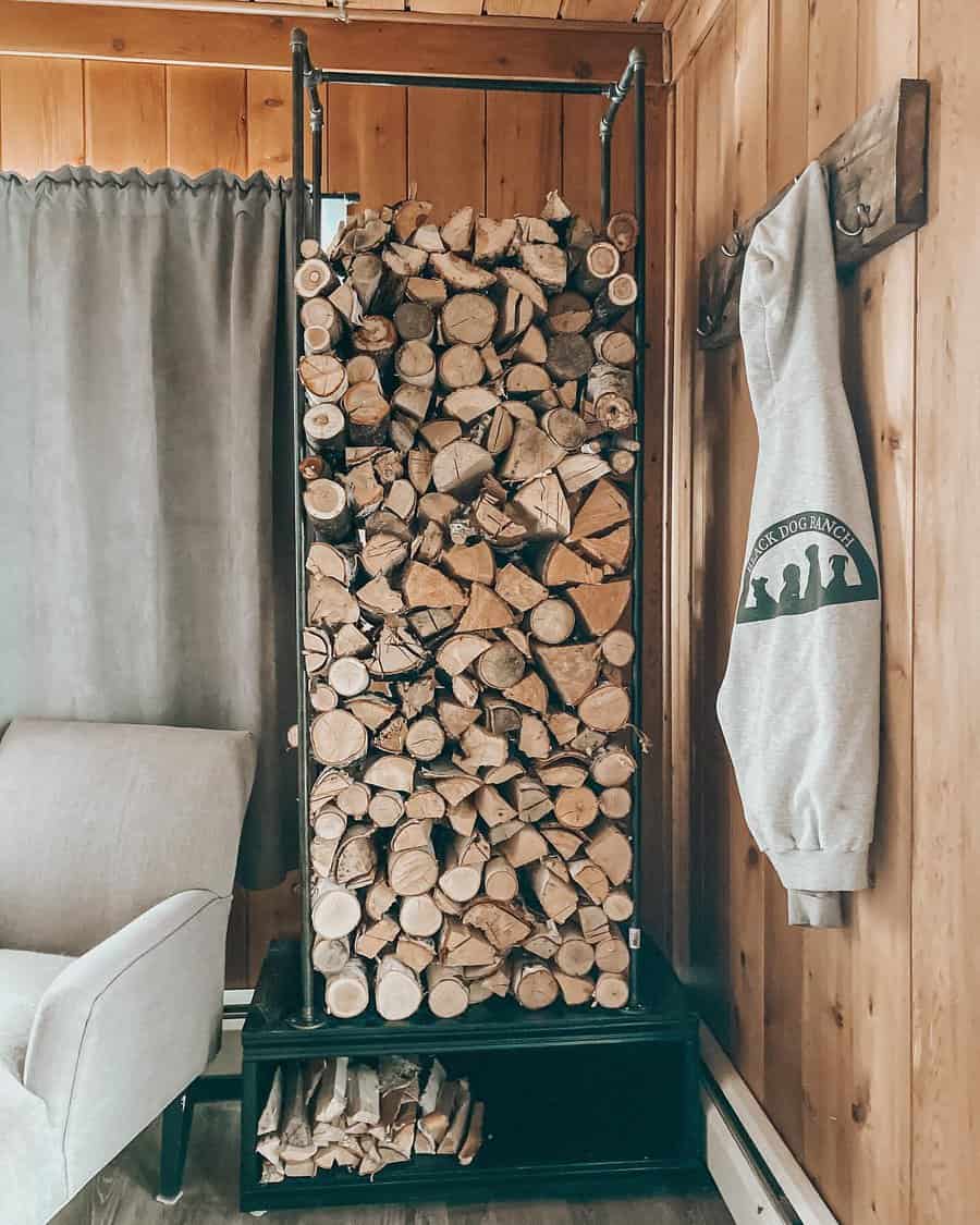 DIY firewood storage rack