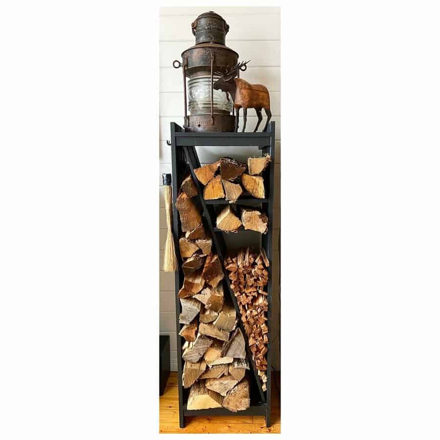 DIY firewood storage rack