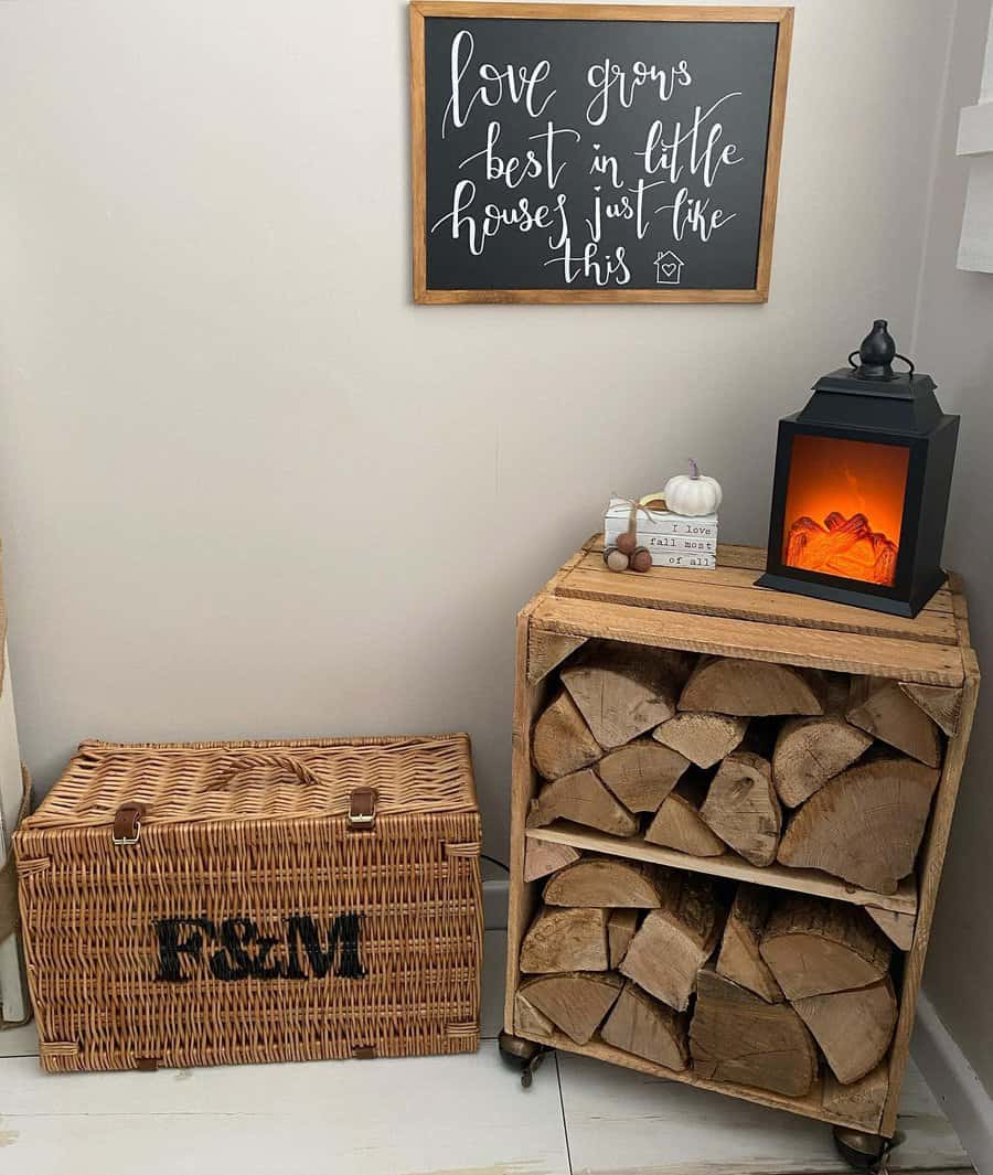 DIY firewood storage rack