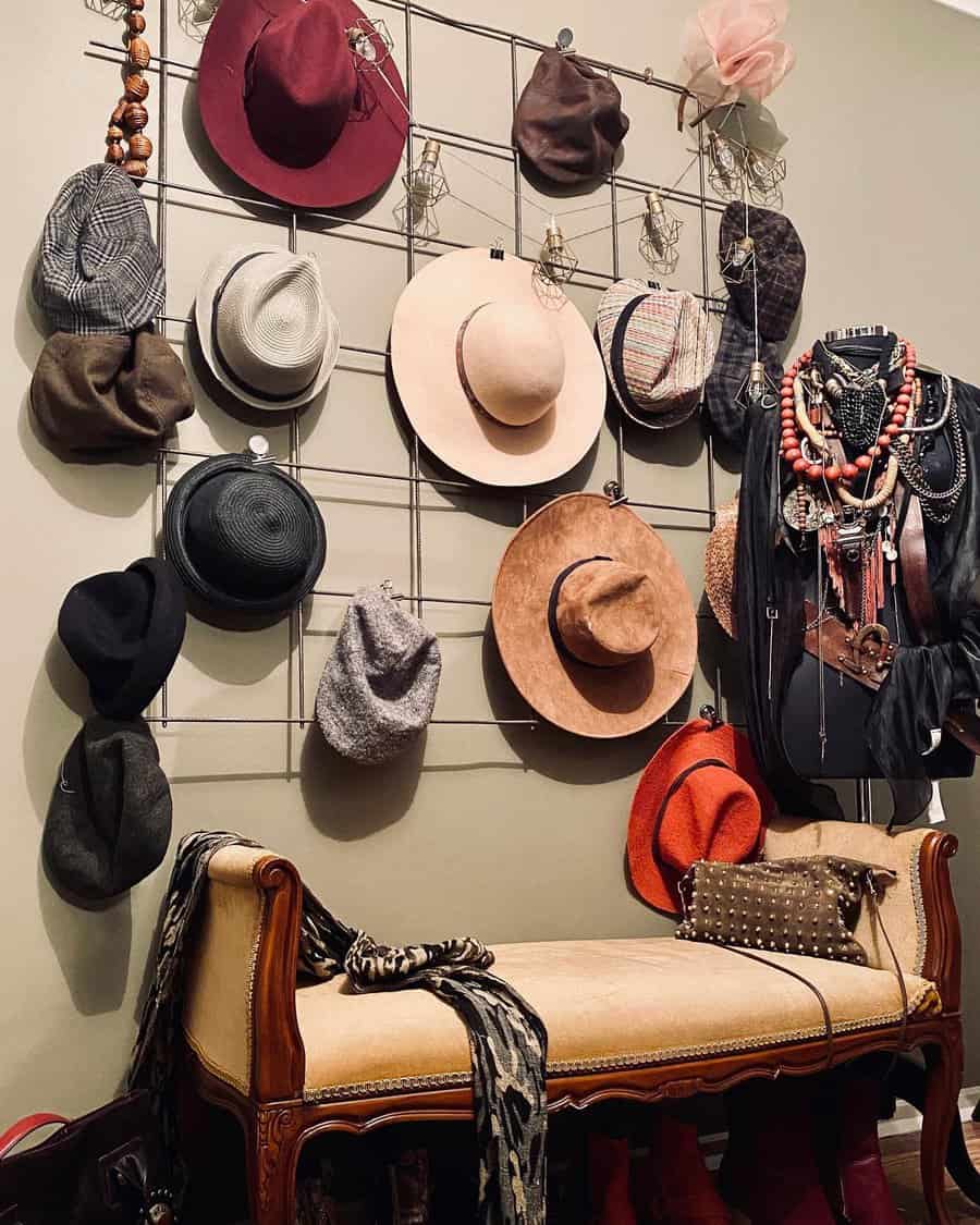 Metal hat rack