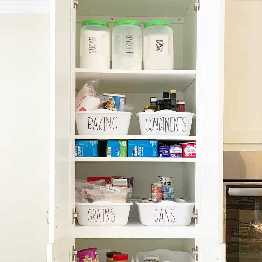 Pantry organizers with labels