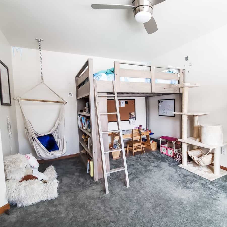 Loft bed with study area