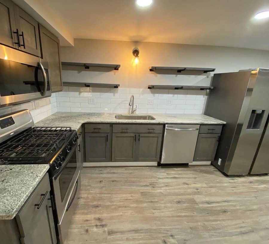 Gray kitchen cabinet