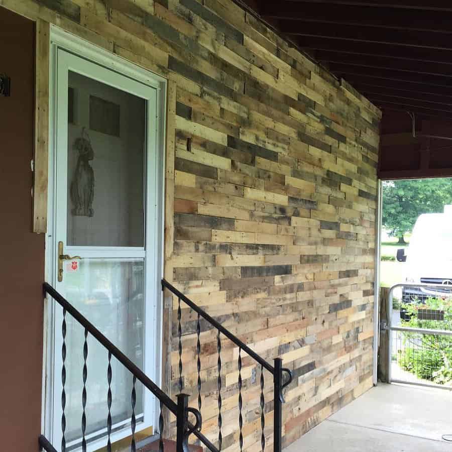 exterior wood pallet patio wall