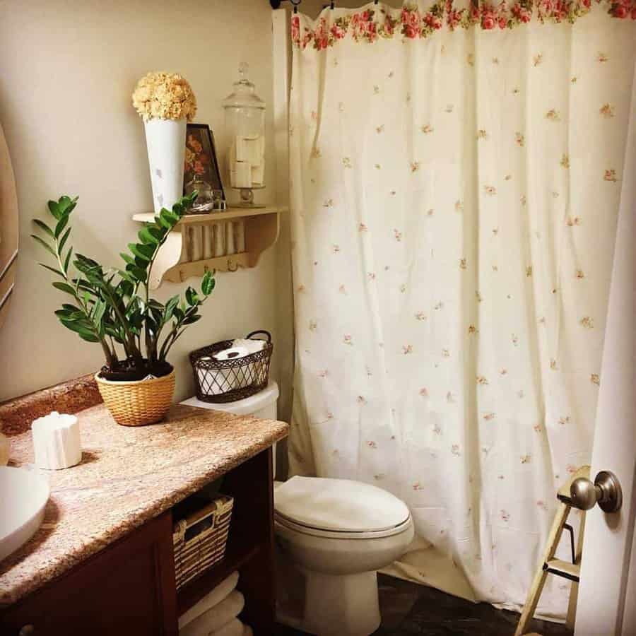 Floral shower curtain