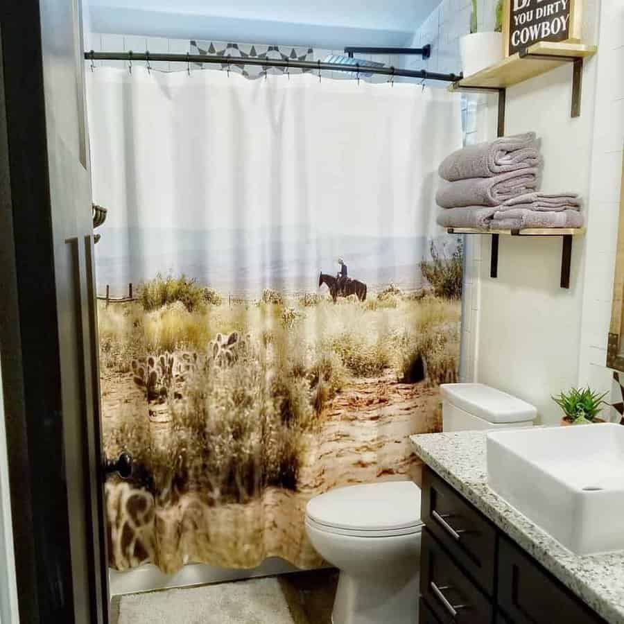 nature-themed shower curtain