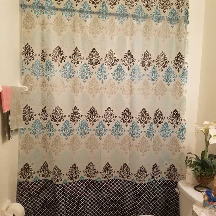 Baroque style printed shower curtain