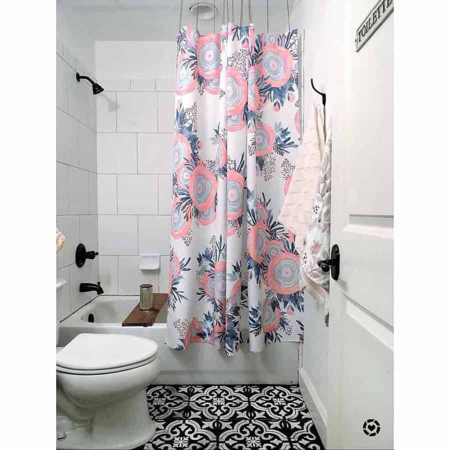 Floral shower curtain