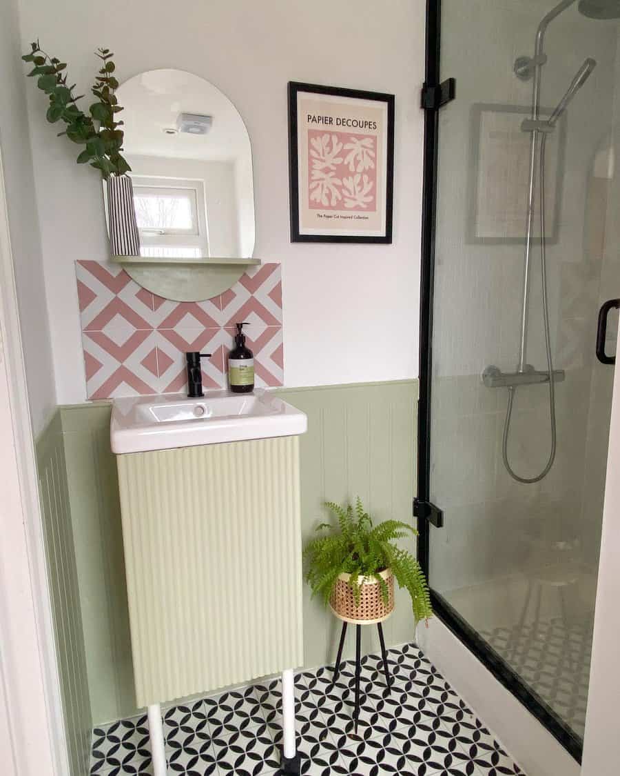 small bathroom with glass splash screen