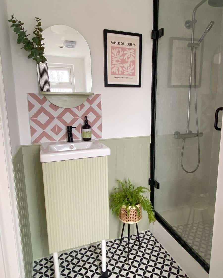 Small bathroom with glass splash screen