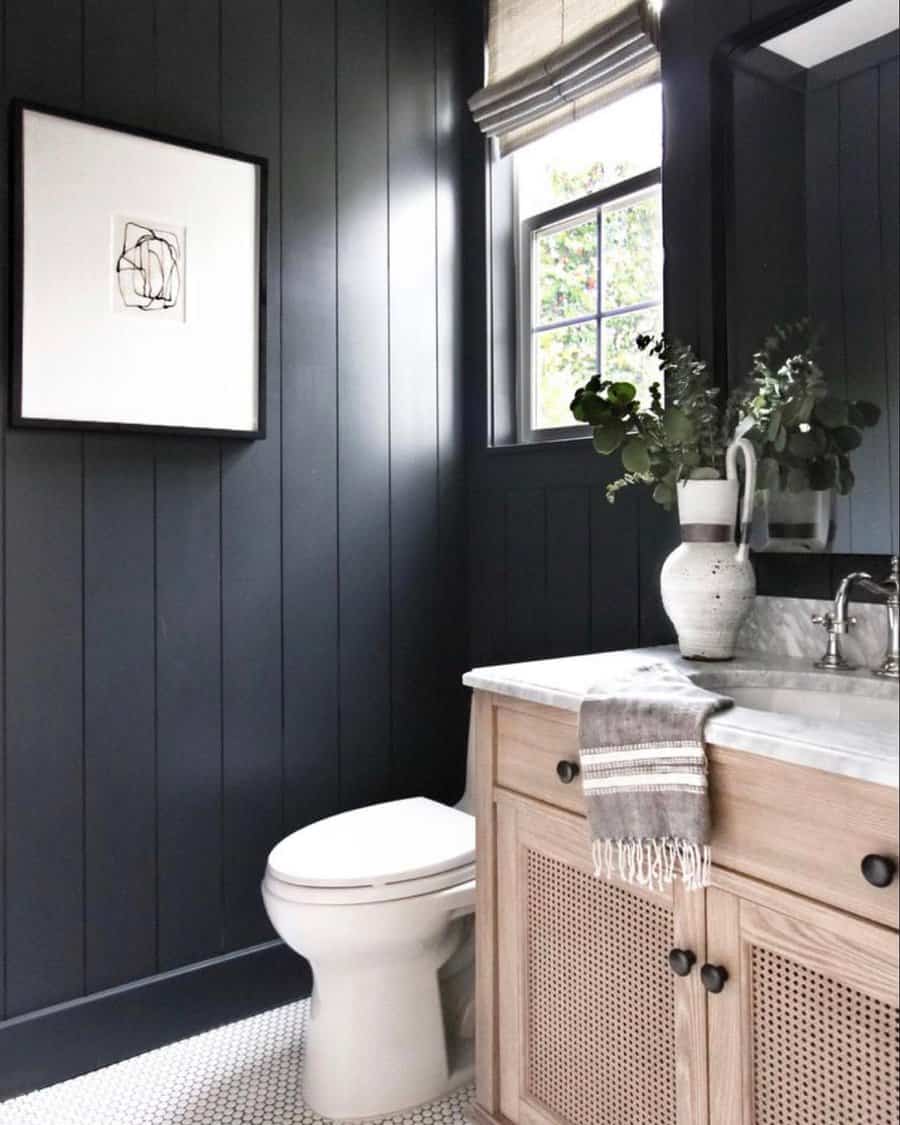 Black bathroom walls