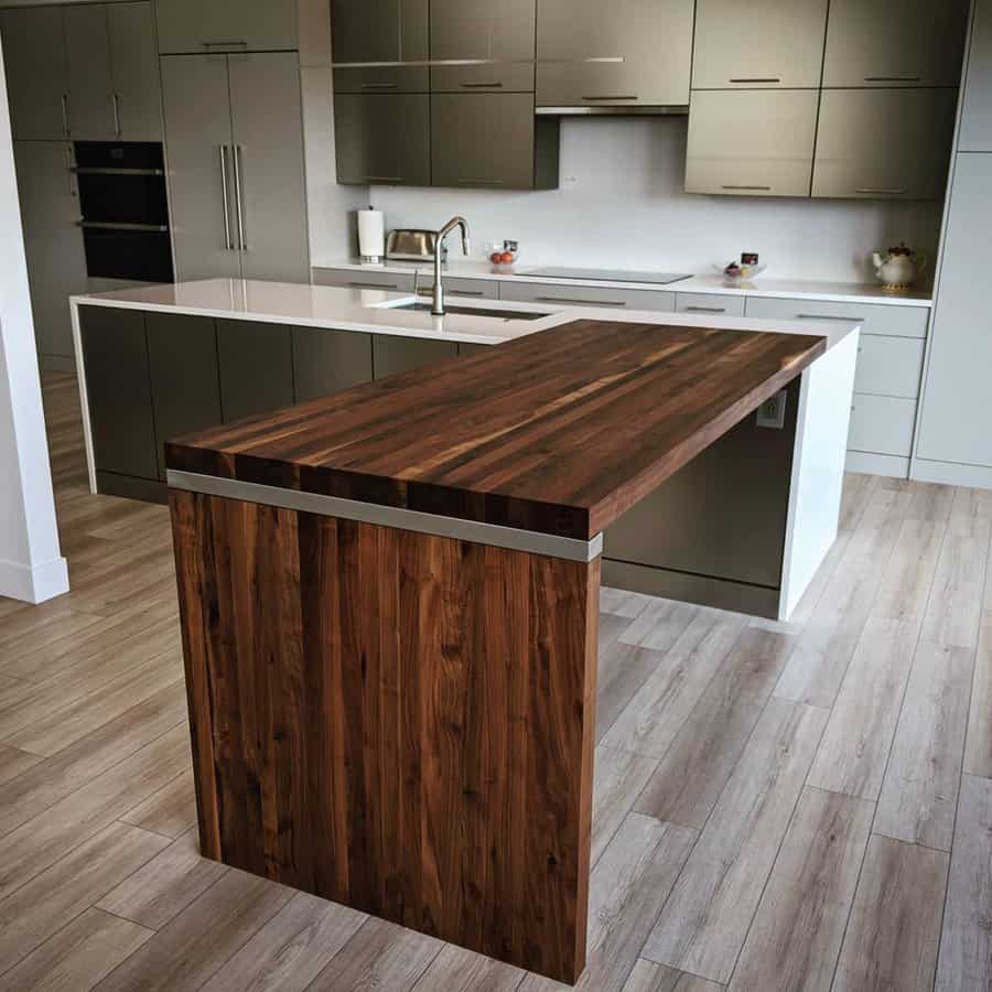 dark-stained wood countertop