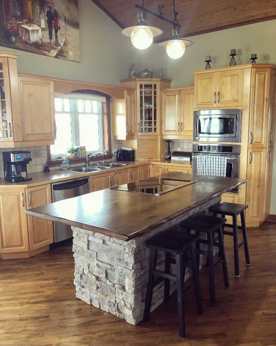 Dark stained wood countertop