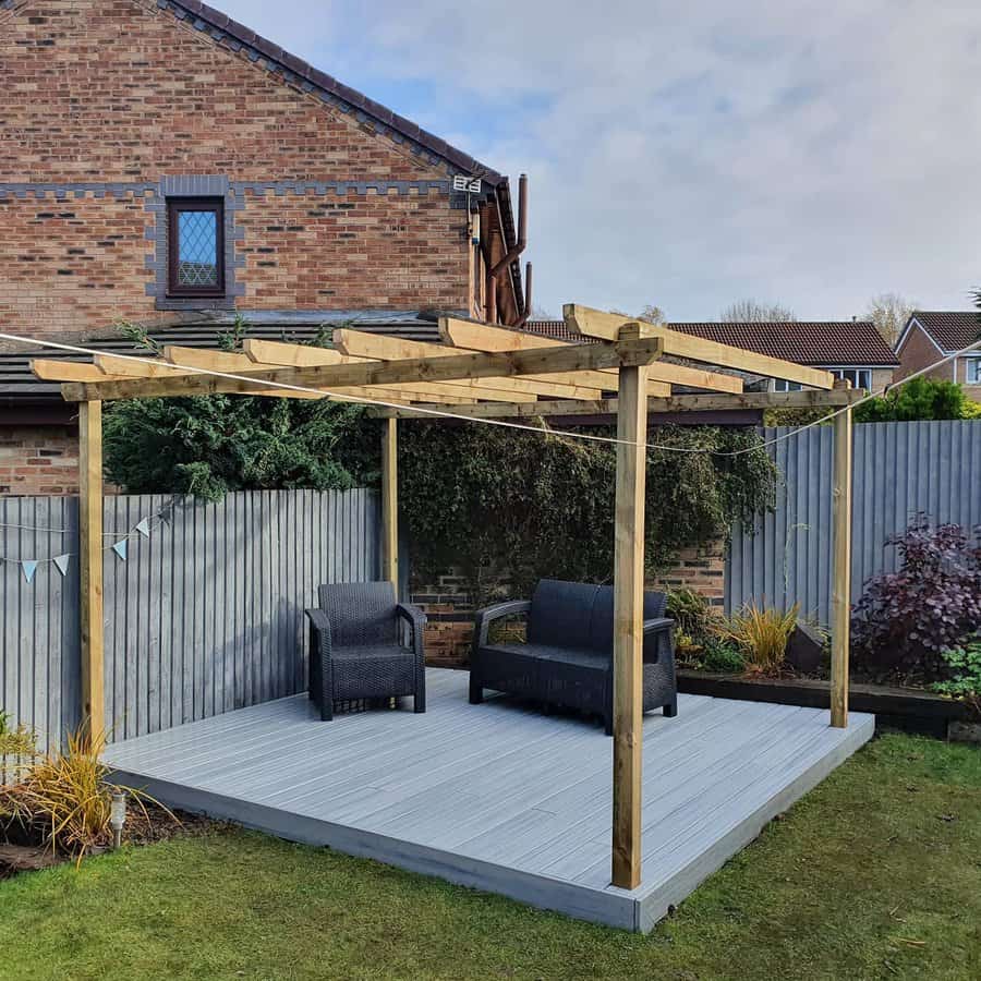 Backyard with pergola