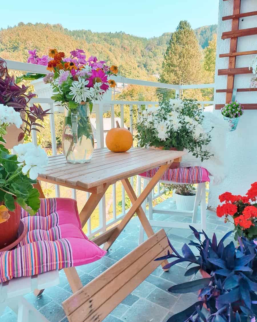 apartment patio with coffee table