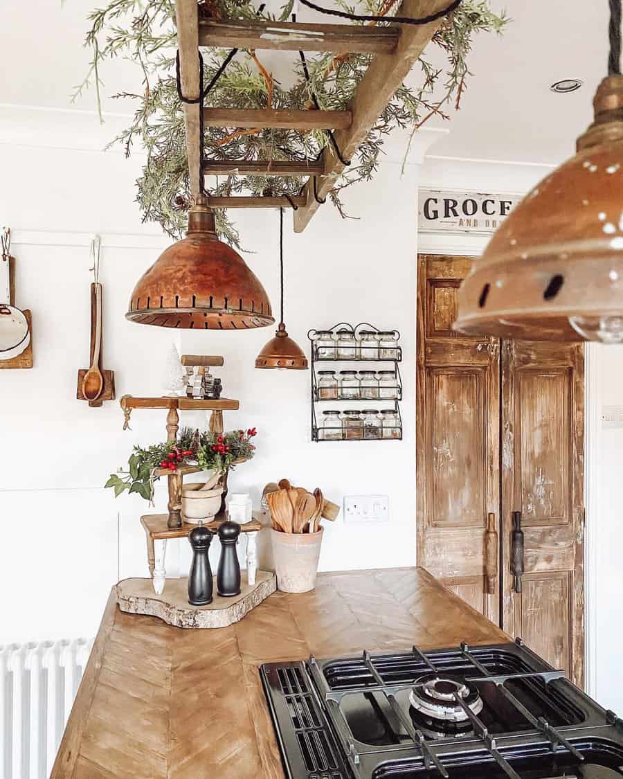 rustic kitchen with vertical decor