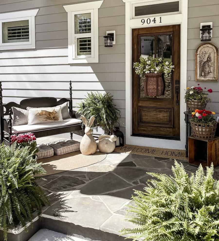 porch with rug