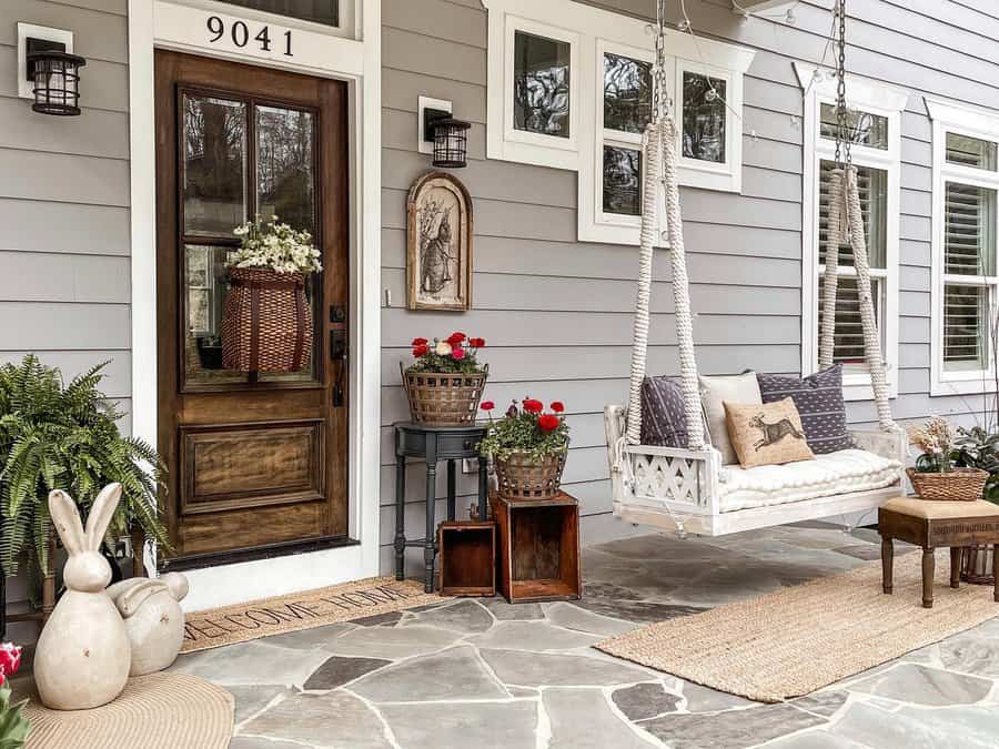 Porch with rug