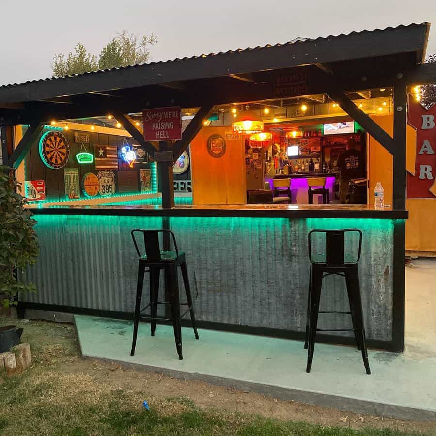 outdoor bar with deck
