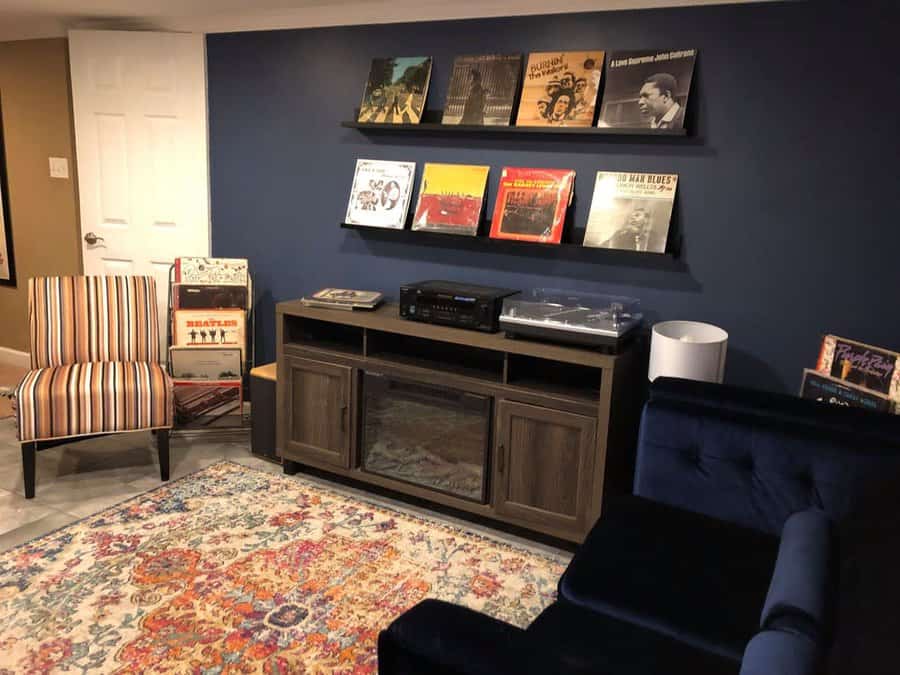 Basement tv wall storage