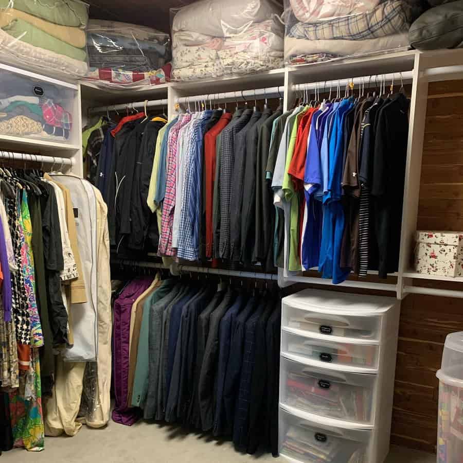 Walk in basement closet