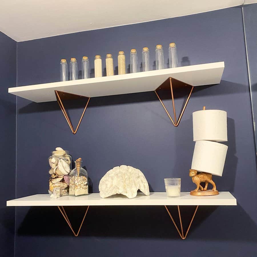 Recessed bathroom shelf