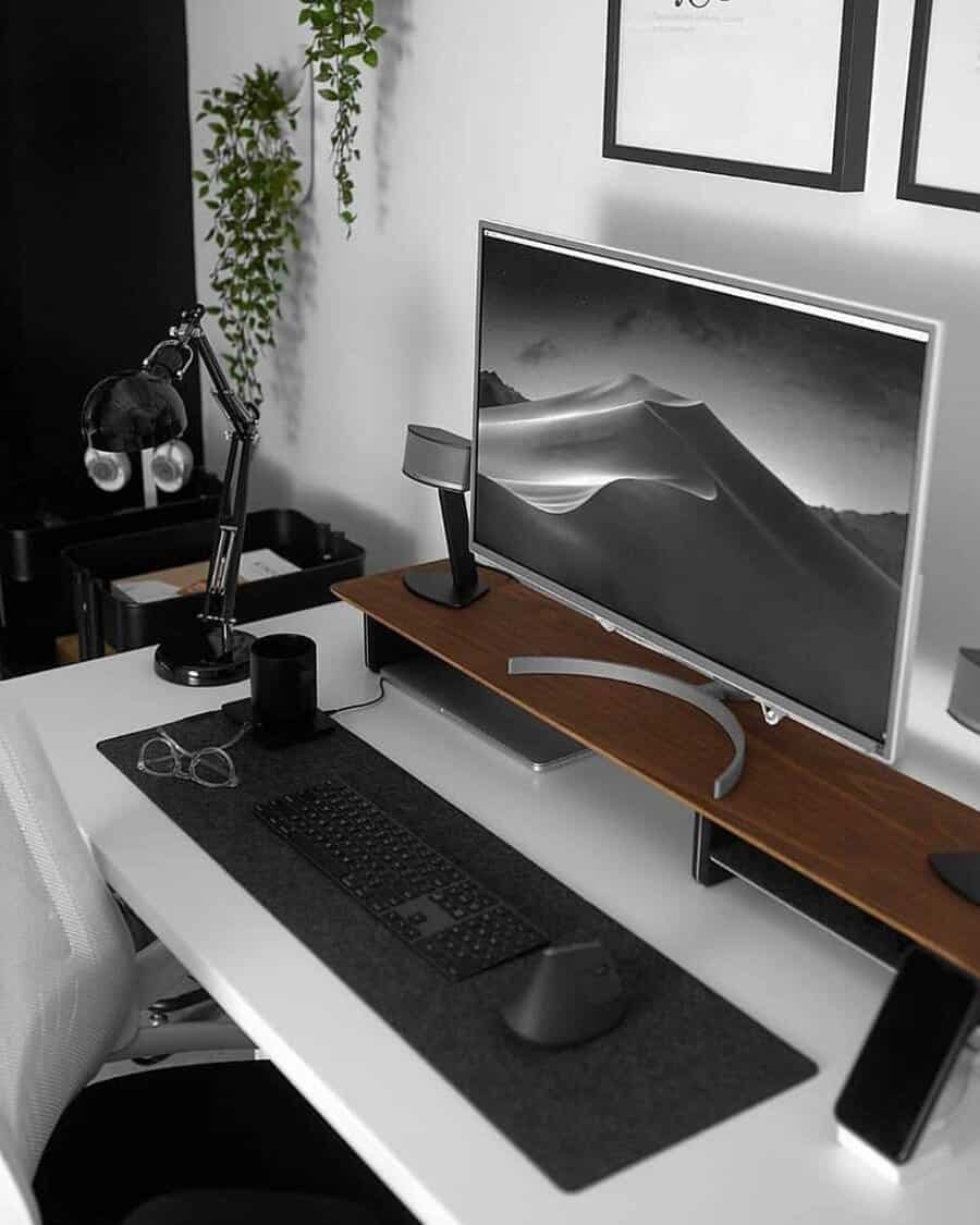office desk with extended storage