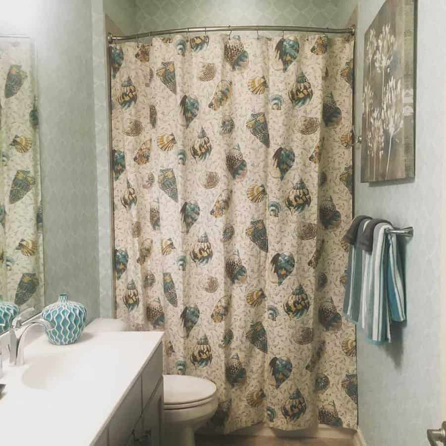 nautical-themed shower curtain
