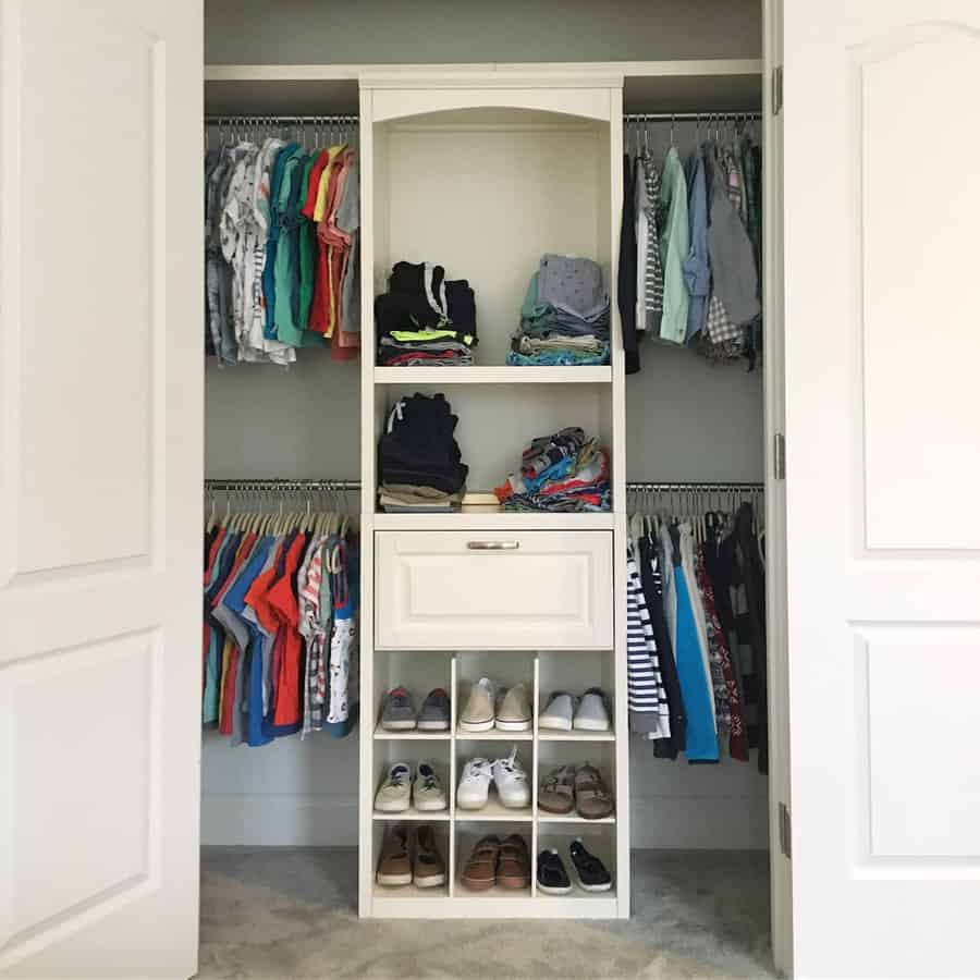 Small closet with built-in organizers