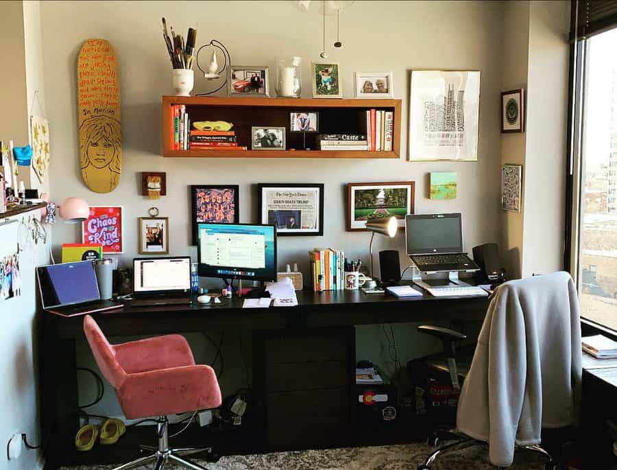 Double Home Office Desk Ideas hannahtheecreative