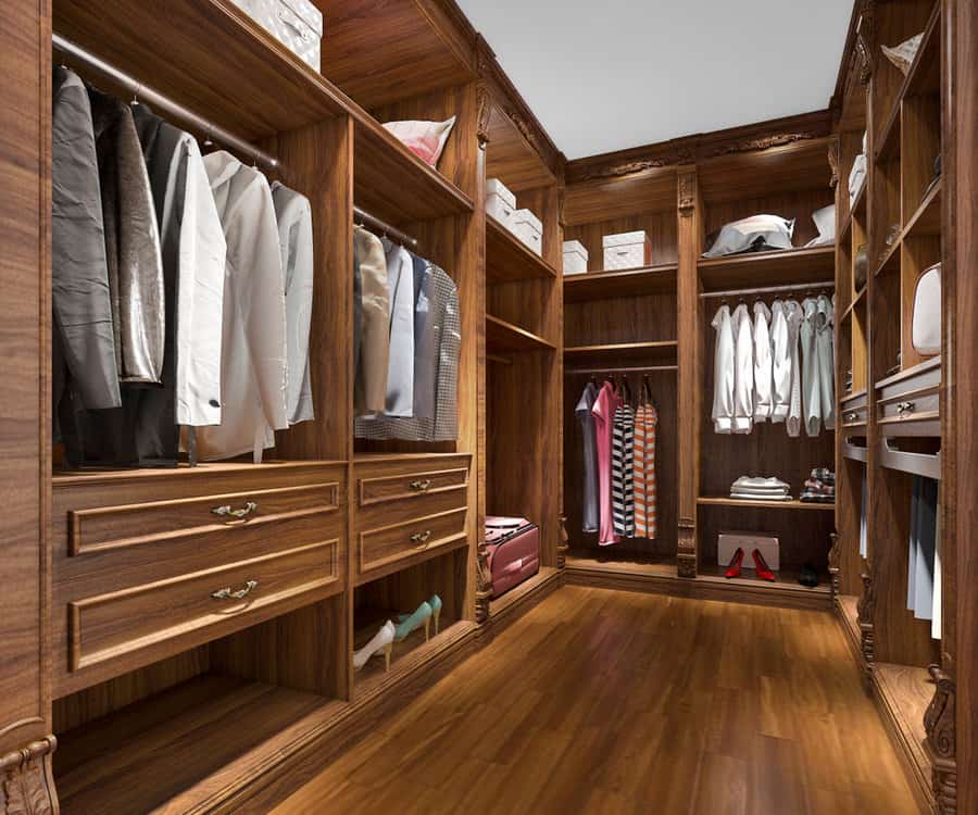 Closet with multi-purpose drawers