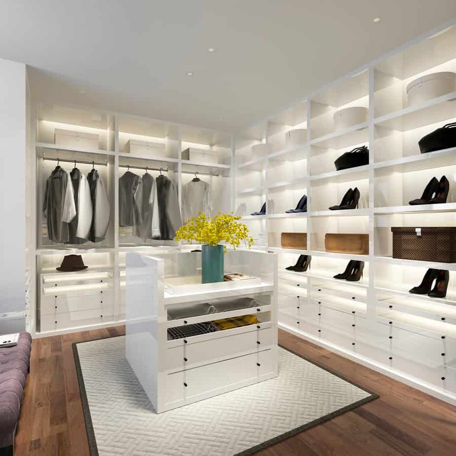 Closet with multi-purpose drawers