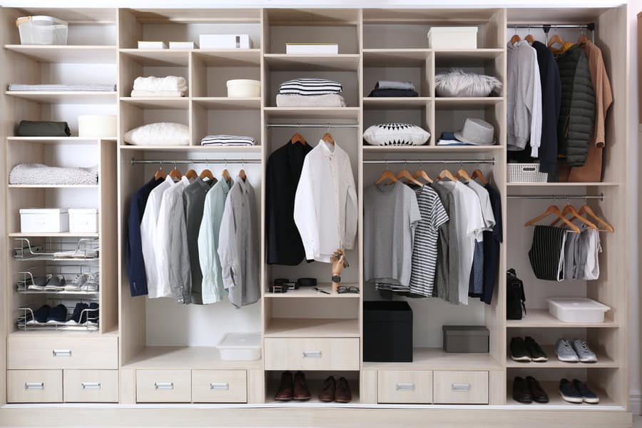 Closet with multi-purpose drawers