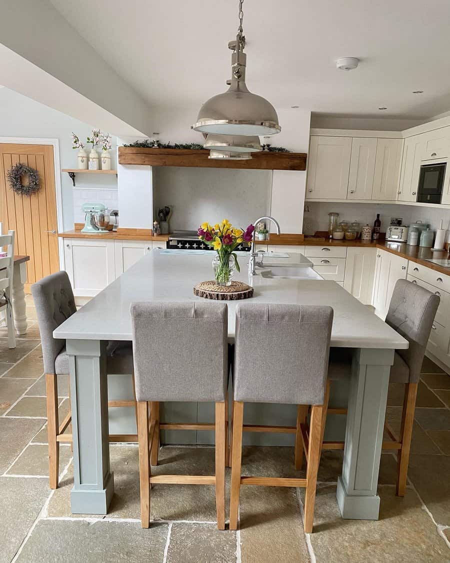 kitchen island with dining area