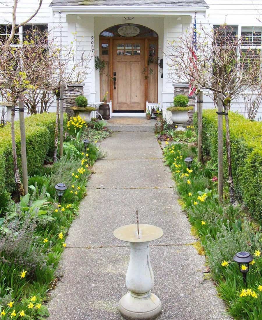 Landscaped front garden walkway