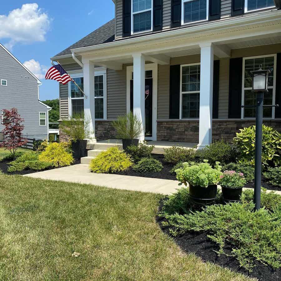 Front garden with staircase steps