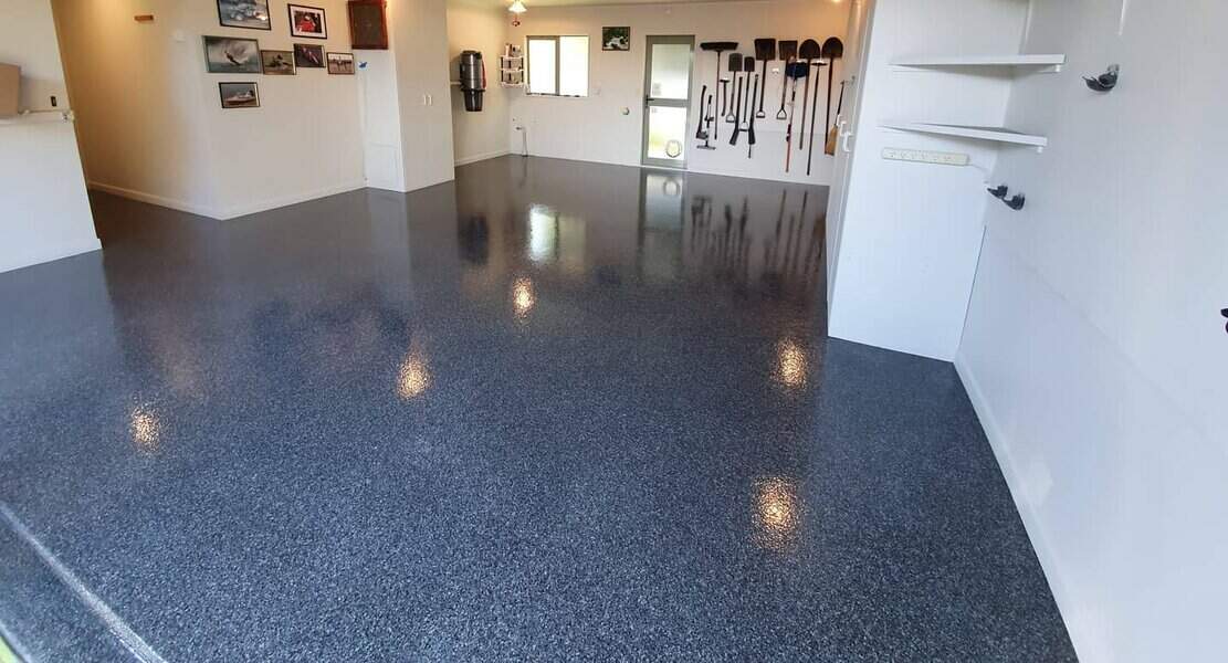 speckled epoxy flooring