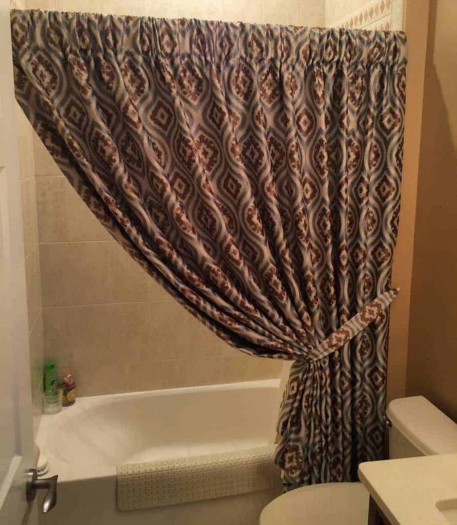 Baroque style printed shower curtain