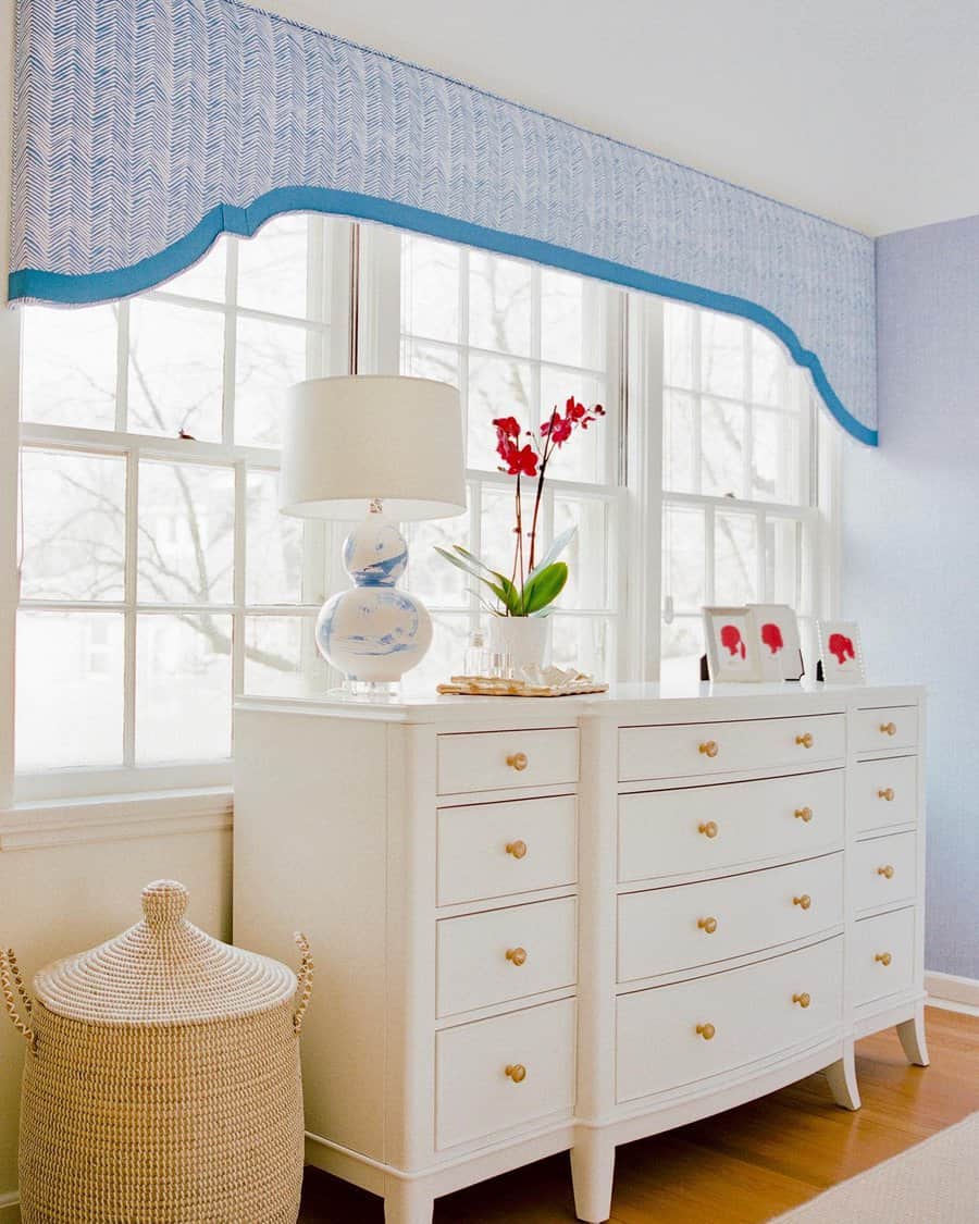 Coastal blue valance curtain 