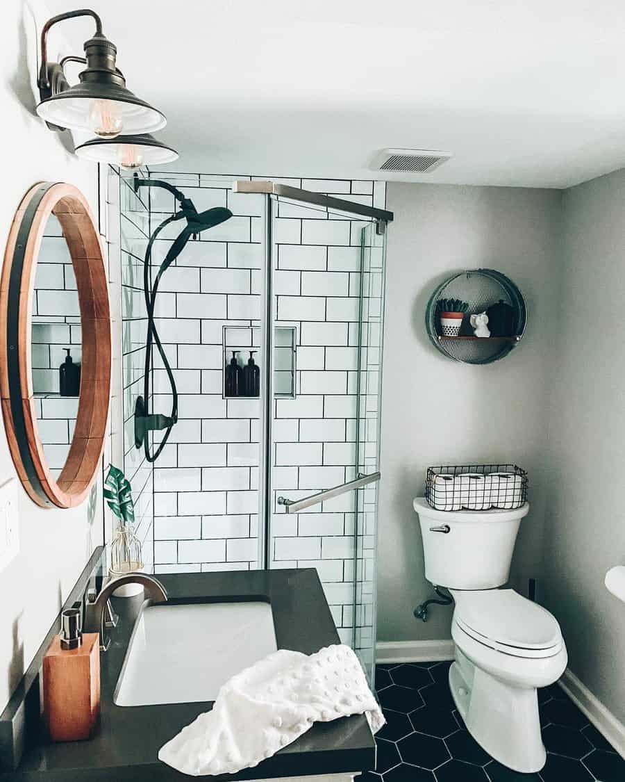 Basement Bathroom With Accent Mirror