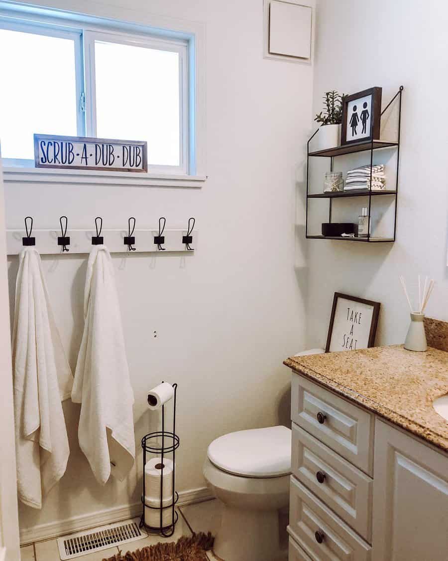 Farmhouse bathroom shelf