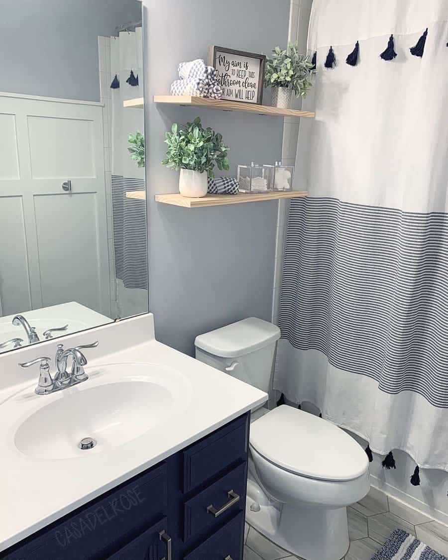 Farmhouse bathroom shelf