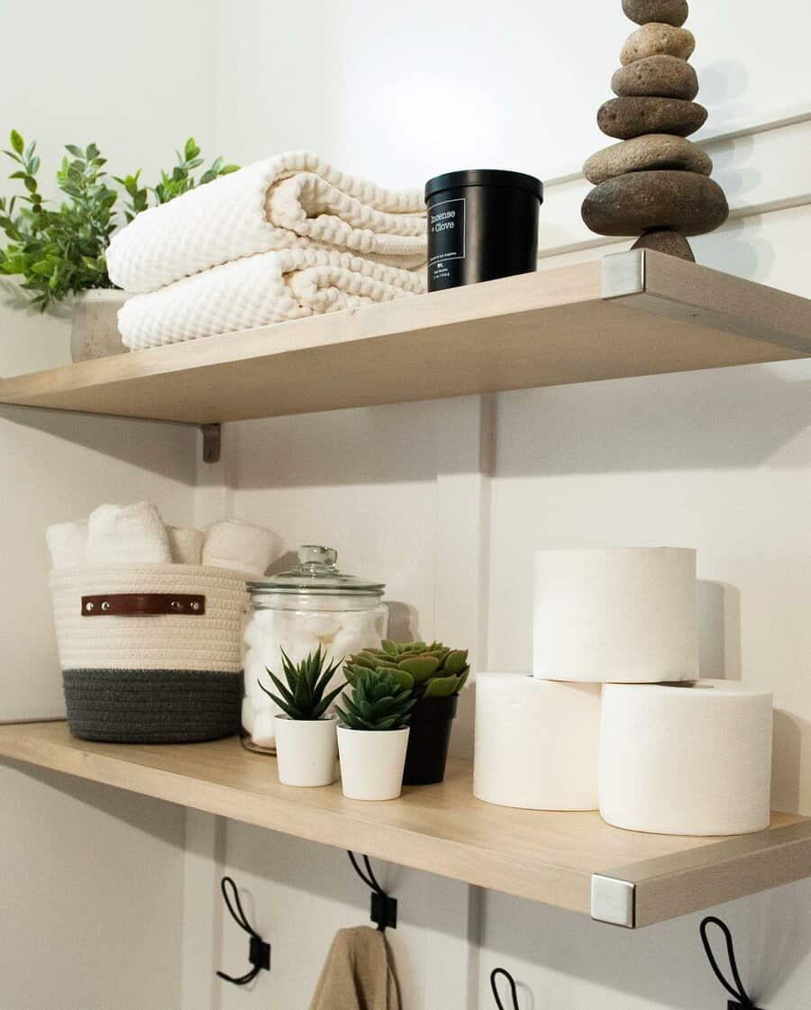 Farmhouse bathroom shelf