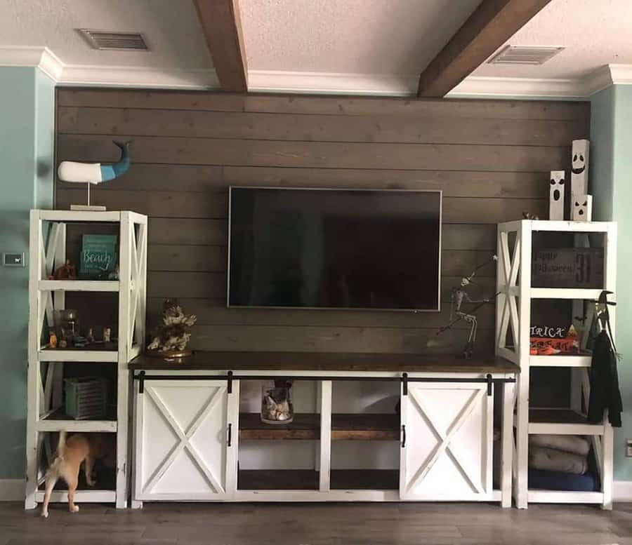 Country Living Room With TV Wall