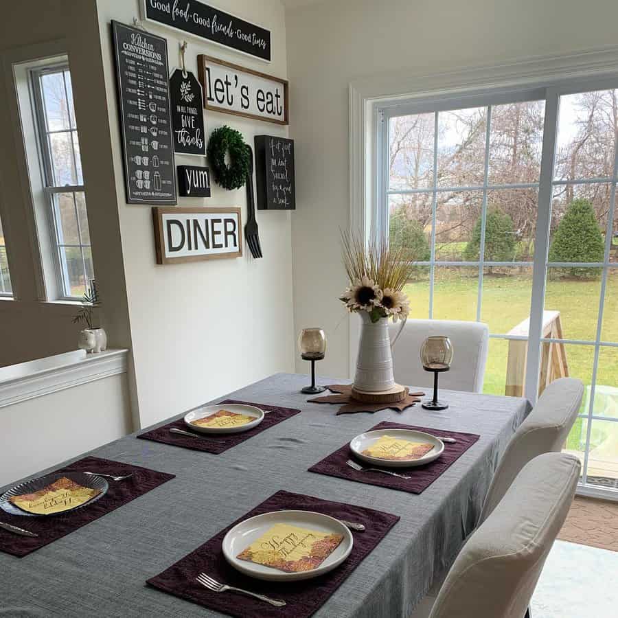 Farmhouse dining room gallery wall