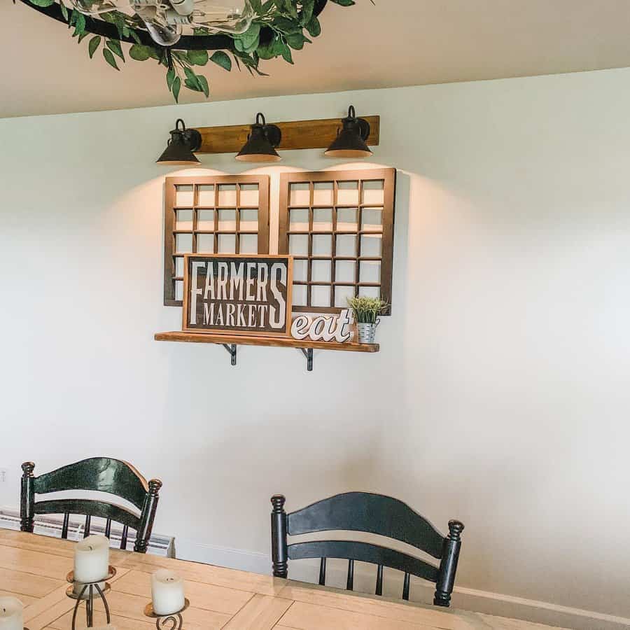 Farmhouse dining room gallery wall