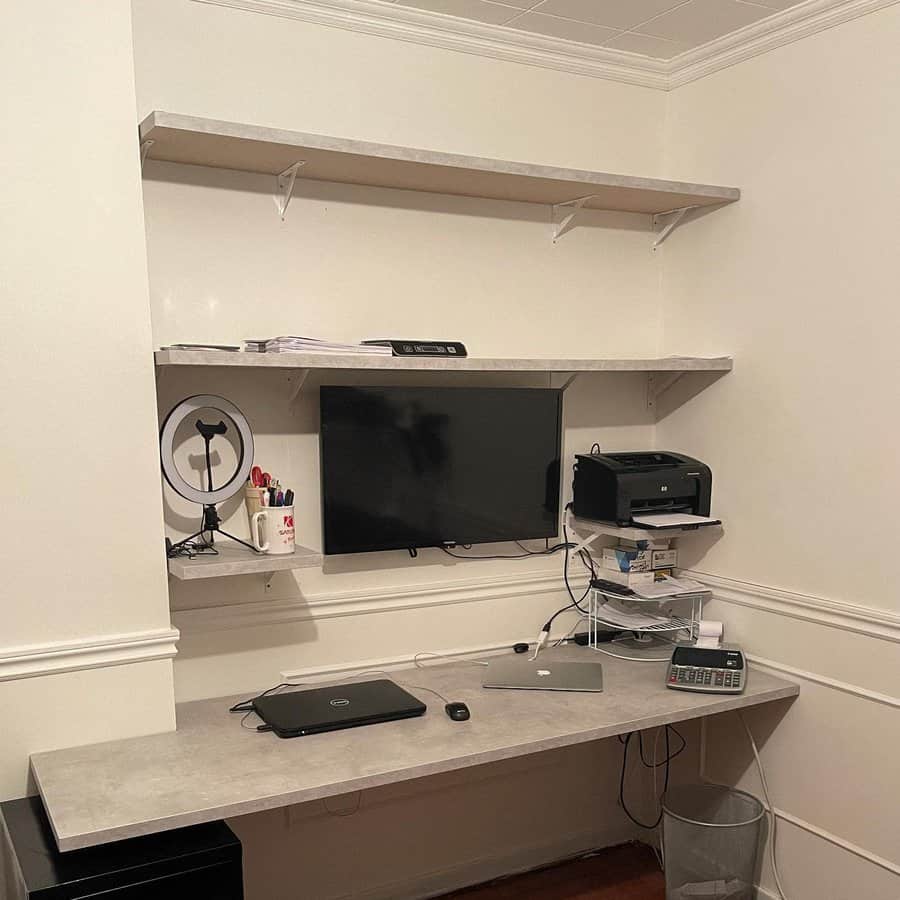 built-in office desk