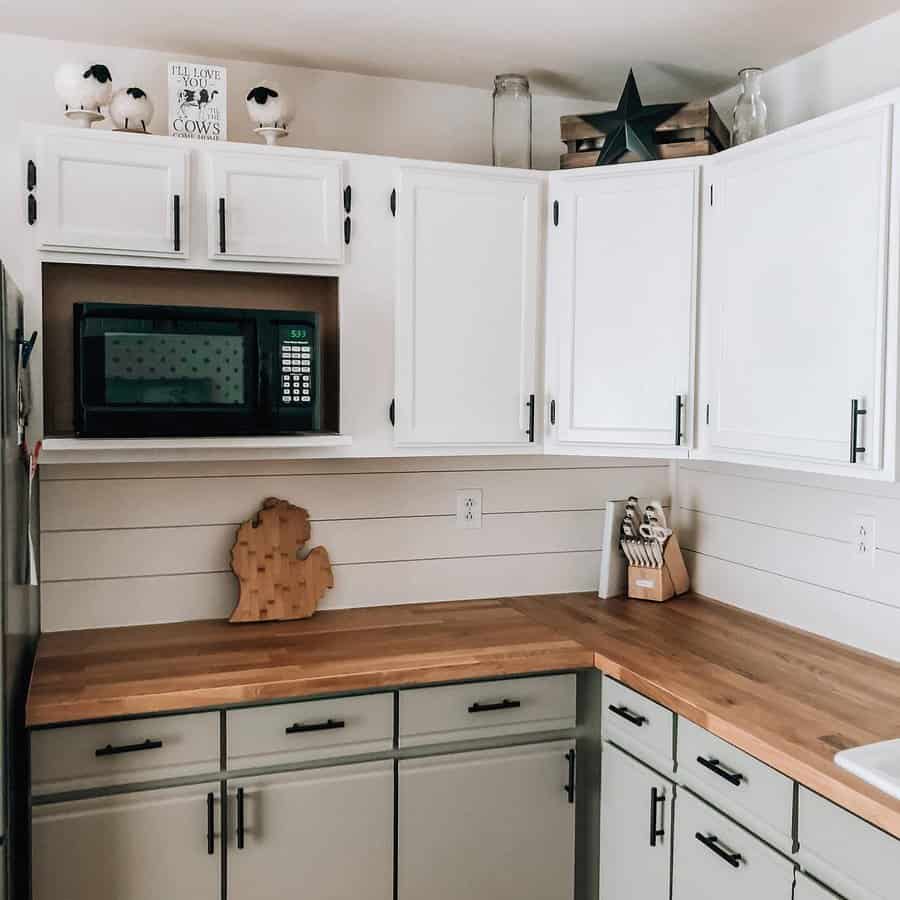 Farmhouse white cabinets